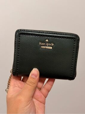 kate spade New York Spruce/Green Leather Zip Card Wallet